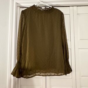 Petallush Elegant Olive Green Women's Top - Size M